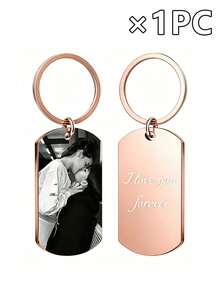 Llavero de metal personalizable, impreso con tu foto y texto, 4 estilos y 4 colores disponibles, paquete de 1 pieza, 3 piezas o 5 piezas. Perfecto como llavero, decoración de mochila, regalo de cumpleaños, regalo de aniversario y regalo del Día de San Valentín. - Multicolor - Ver 12