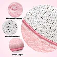 Runder Flauschiger Teppich für Wohnzimmer, Flauschige Teppiche für Große Moderne Wohnzimmer, Weicher Flauschiger Teppich für Wohnzimmer, Schlafzimmer, Nachttisch (Rosa, 160cm) GZK4 - Weiße Füße - Übersicht 5