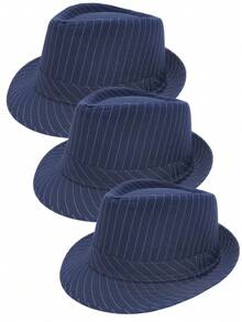 3Pcs D EXCEED 1920s Fedora Hat Cap Manhattan Hat For Men Daily Wear Birthday Cosplay Dance Performance Themed Run Christmas Event Music Festival - Multicolor - View 14