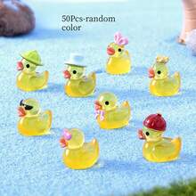 10/20/30/50/80Pcs Mini Resin Duck, Luminous Glow In The Dark Tiny Figures Duck Funny Miniature Resin Figurines Duck Small Cartoon Character Duck For Home Car Office Decor Teenager Party Favors(Random Color) - Multicolor - View 15