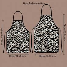 1pc Leopard Print Apron, Polyester Material, Suitable For Cooking, Barbecue, Gardening, Painting, Manicure, Unisex, Indoor And Outdoor Use - Multicolor - View 9