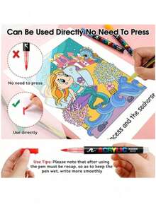 12/24/36/48-Color Acrylic Markers, Soft-Tipped Acrylic Pens, Fast-Drying Waterproof Acrylic Markers, Suitable For Canvas, Rock Painting, Wood, Stone, Glass, Ceramic, Textile Painting, And DIY Crafts, Making Them Ideal For Back-To-School Gifts, Suppli - Multicolor - View 7