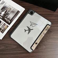 1件復古旅行地圖飛機平板保護殼 附筆筒 適用於iPad 10代 10.9吋 2022/Air 13(M3 2025)/Air 11(M3 2025)/11(A16 2025)，自動休眠/喚醒功能/時尚平板配件 適用於小米5/5PR/6/6PRO/7/7PRO/Galaxy Tab S10+/S9/A9，適用於小米Pad 5/6/7，適用於華為Matepad - 彩色 - 查看 4