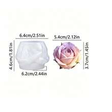 1pc Rose Bud Silicone Candle Mold, Exquisite Flower Shape, Non-Stick, Reusable, Suitable For Aromatherapy Candles, Plaster, Resin, Soap, DIY Romantic Home Decor, Valentine's Day Handmade Supplies - A - View 7