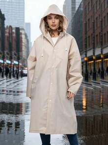 Unisex Hooded Raincoat, Long EVA Neutral Raincoat, Portable Quick-Drying, Lightweight And Easy To Carry, Suitable For Daily Commute And Travel. Thickened Waterproof Design, Waterproof, Windproof, Quick-Drying, Breathable, Ideal Choice For Cycling, Hiking And Outdoor Exploration, Rainy Season Essential, Beach/Travel/Vacation Essential. - Multicolor - View 2
