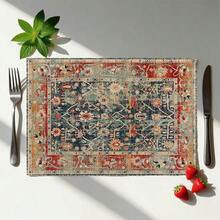 1pc/4pcs/6pcs/8pcs, Vintage Bohemian Style, Suitable For Dining Table, Breakfast Mat, Coffee Bar, All-Season Decor, Washable Table Mat, Room Decoration, Kitchen Dining Table Mat, Indoor/Outdoor Party Decor, Home Decor, Ideal Gift - Multicolor - View 3