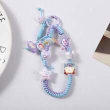 1pc Y2K Style Colorful Beads Zinc Alloy Phone Wrist Strap, Mixed Pendant Keychain, School Backpack Charm - Multicolor - View 7