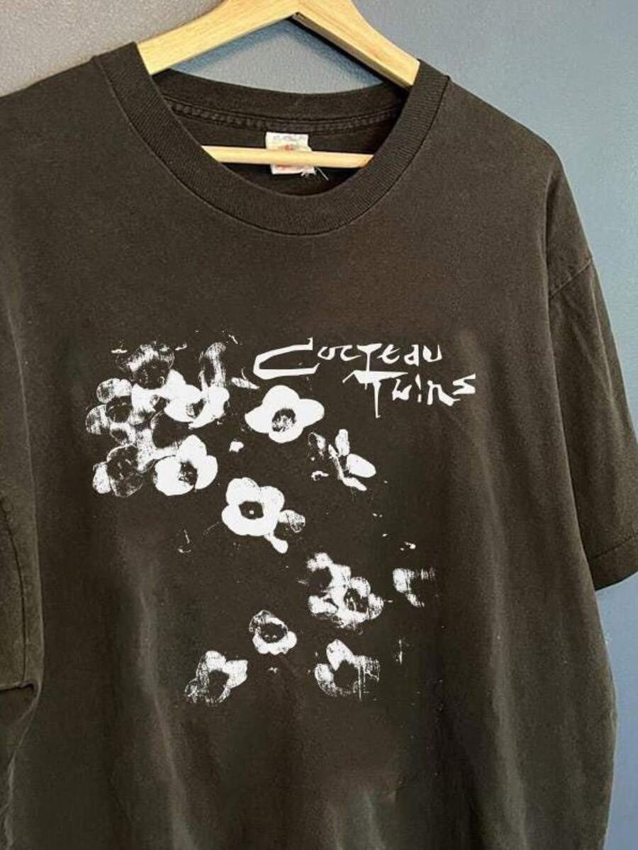 Cocteau Twins Flower Graphic Tee - Black - View 1