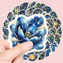 50pcs Mythological Universe Grotesque Ins Style Highly Attractive Planet & Floral Creative Waterproof Stickers For Journal, Phone Case, Notebook - A - View 1