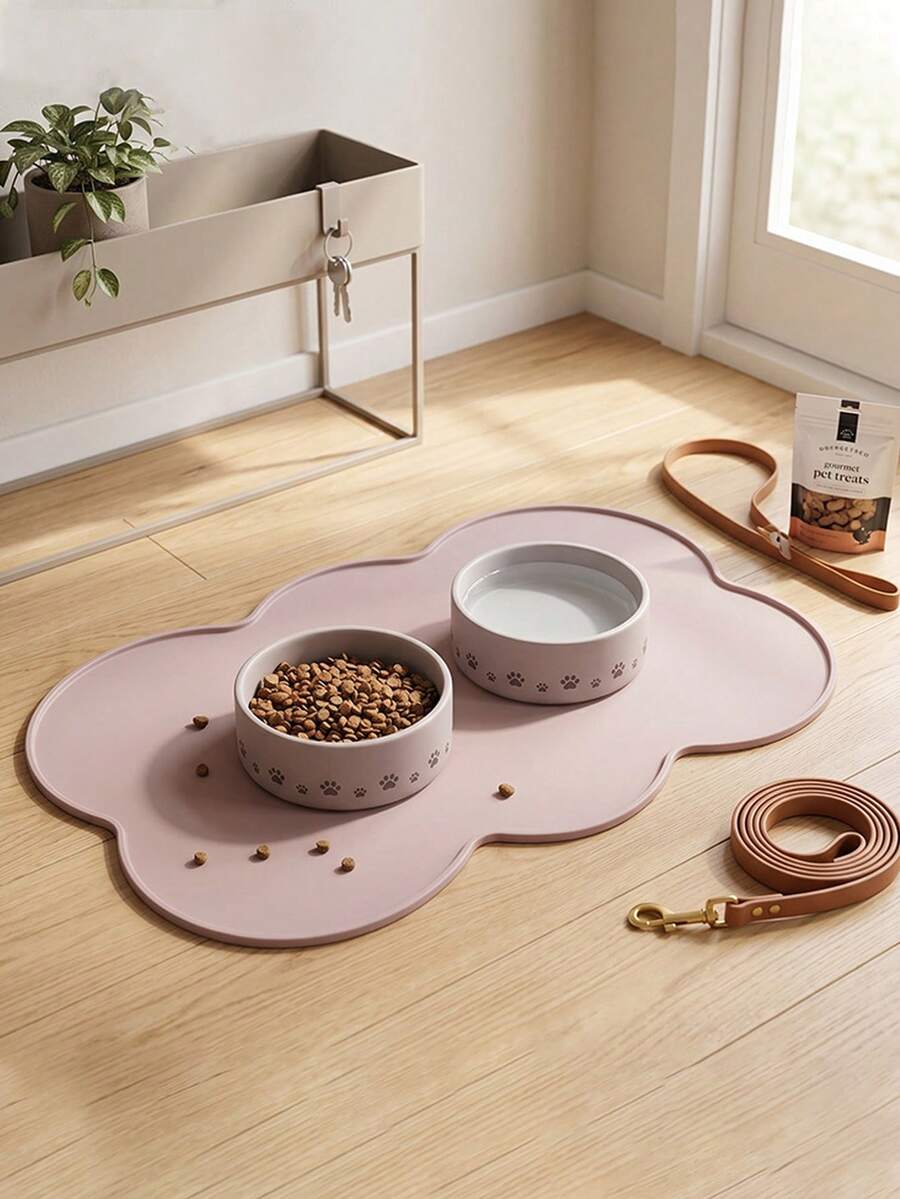 1/2pcs Pet Silicone Feeding Mat, Indoor Pet Mat, Cat Food Mat, Non-Slip Waterproof Leak-Proof Feeding Mat, Easy To Clean, Suitable For Small To Medium Pets, Home, Travel, Cat Supplies, Home Decor, Kitchen Accessories