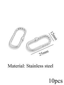 10 pièces Anneaux de connexion en acier inoxydable plaqué or 18K, pendentif ovale multi-texture, torsadé, lisse et ondulé, pour boucles d'oreilles et bracelets, fournitures de fabrication de bijoux DIY - cadre - Voir 12