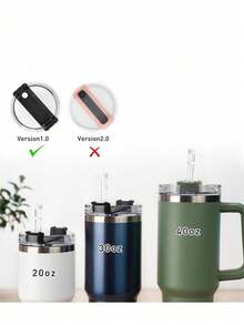 3件組矽膠防濺蓋與防漏塞套組，適用於1.0 40oz 30oz杯子，配件包含吸管蓋、固定式防漏塞與杯蓋防濺塞，3色可選 - 彩色 - 查看 4