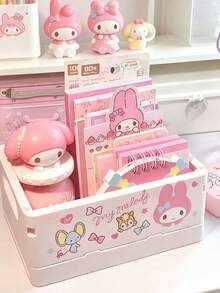 SANRIO Series Hello Kitty Foldable Desktop Storage Box, Multiple Styles Available, Portable, Leak-Proof, Also Suitable For Desktop Decoration, Foldable Desktop Display Stand, Suitable For Office, Camping, Home, School, Can Be Given As Girlfriend Gift, Birthday Gift, Christmas Gift, Suitable For Travel, Images Only For Display, Actual Product Prevails - A - View 4
