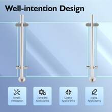 110cm Railing Post, Silver Stainless Steel Railing Post, Column Handrail Railing For Porches, Balconies, Gardens - Silver - View 3