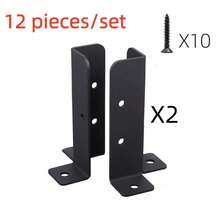 12件可調節甲板柱錨定支架，適用於1.5x1.5-2x2-4英吋 - 10.16X10.16公分，重型金屬支撐，適用於木圍欄和涼亭柱安裝，易於安裝，節省空間設計，結構支撐，緊湊安裝支架，耐用錨定系統，高強度材料，金屬五金模具，柱子穩定器，安裝五金，建築商 - A - 查看 11