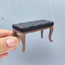 Bangku Kepala Ranjang Ukir Baru untuk Model Rumah, Bangku Panjang Realistis, Model Furnitur Miniatur, Ornamen Bangku Mini untuk Rumah Peri, Cocok untuk Dekorasi Rumah Mini Skala 1:12 (Bahan Plastik Keras) - Bangku samping tempat tidur - View 6
