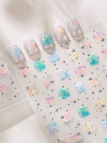1 Jelly Glass Summer Candy Wind Ice Nail Charm Sticker Sweet Girl Dreamy Wind Star Ice Nail Art Sticker Nail Stickers - Multicolor - View 3