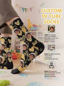 Custom Pattern Children's Mid-Calf Socks, Suitable As Gifts - Multicolor - View 3