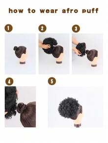 Extensión de cola de caballo con cordón para afro puff sintético, moño de cola de caballo con cordón con clip, Halloween - Multicolor - Ver 11