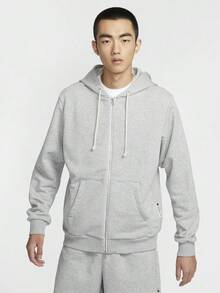 Nike 男款 AS M NK DF SI FZ HD 針織拉鍊連帽運動外套 FZ0223-063 - 黑色 - 查看 1