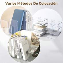 Paquete de 4 organizador bolsas de dama, con 5 Separadores, Estante Divisores de Almacenamiento para Bolsas de Clóset, Acrílicos Transparente Separadores de Libros - 01 - Ver 6