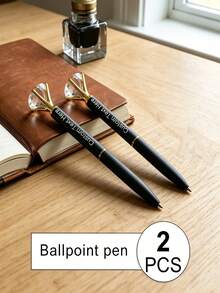 [Disesuaikan] Pulpen Ballpoint Berlian Imitasi Besar Berukir, Pulpen Kristal Logam, Hadiah Pengiring Pengantin Pernikahan, Hari Guru, Kembali ke Sekolah, Ulang Tahun, Hadiah Liburan Natal, Hadiah Alat Tulis yang Dipersonalisasi - Set - View 5