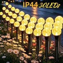 [30pcs New Upgraded Smart Crystal Bulbs - 8 Modes] Colorful/Warm/White Light Optional | Solar Powered Smart Bubble Path Lights Set | Suitable For Outdoor Use | Equipped With Dimming Sensor Function | Bubble/Line Design Can Connect Multiple Bulbs | Adopts Automatic On/Off Solar Powered LED Working Mode - Multicolor - View 10