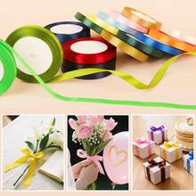 25mm 1cm Wide Polyester Satin Ribbon, Single-Faced Satin Ribbon, Perfect For Gift Wrapping, Wedding Decoration, DIY Handmade Bows, Flower Bouquet Packaging - Multicolor - View 5