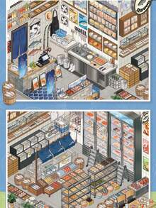 全新 5.0 店鋪管理裝飾場景貼紙：港口海鮮店/綠色花店裝飾貼紙，3D 微縮場景，無需裁剪，DIY 手帳與收納裝飾文具用品 - 多款式 - 查看 4