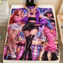 1PC Fashionable K-Pop Style Flannel Blanket, Suitable For Sofa, Bed, Living Room, Travel, Office, Shawl, Nap, Air Conditioning, Bed Sheet, Camping, Halloween, Thanksgiving, Christmas Gift - Multicolor - View 3