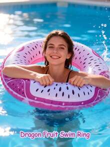 Summer Dopamine Boost! PVC Watermelon & Lemon Inflatable Swim Rings - Perfect For Swimming Parties, Beach Vacations And Floating, Enjoy The Summer Fun! Fruit-Shaped Inflatable Swim Rings - Must-Have For Swimming And Beach Days - Multicolor - View 17