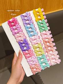 43 piezas de pinzas para el cabello con lazo de colores, tamaño pequeño, accesorios decorativos para el cabello - Multicolor - Ver 5