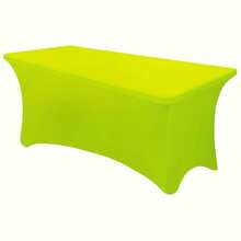 1 pieza Mantel rectangular de poliéster, material de tela elástica, ajuste apretado y resistente a las arrugas, lavable a mano y a máquina, adecuado para boda, cumpleaños, feria comercial y decoración de eventos, mantel de banquete de unicolor - Multicolor - Ver 25
