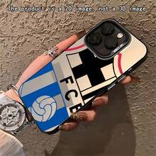 Funda para Teléfono: Funda para Teléfono con Estampado 2D del Club de Fútbol B-Barcelona, Compatible con iPhone 17 16e 16 15 14 13 12 11 Mini Pro Max Air X XR XSMAX 8 7 Plus, Cubierta Trasera Mate Anticaídas - Estilo 1 - Ver 1