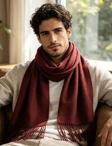Women's Scarves Casual, Suitable For Winter And Autumn - Burgundy - View 3