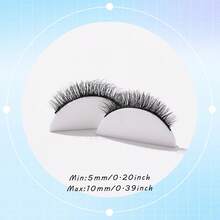 10 paires de faux cils 8D en fausse vison faits main, naturels, moelleux, épais, bouclés et courts, longueur 5-10 mm - Noir - Voir 9