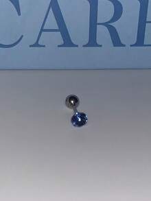 1pc Blue Cross Snowflake Pendant Ear Cartilage Stud U-Shaped Cross Hoop Earring Niche Double Layer Blue Earrings For Women - Blue Ear Stud - View 11