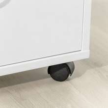 SoBuy FBT106-W Druckertisch mit Schublade und Tür Aktenschrank Rollcontainer mit Fächern Bürowagen Beistellwagen Bürocontainer weiß BHT ca: 50x75x40cm - Weiss - Übersicht 11