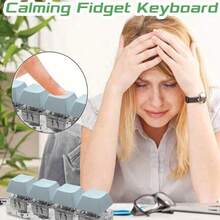 Adult Stress Relief Keyboard (6pcs/Set) - Colorful Keycaps, PC Material, Anxiety Relief Keychain, New Product, Anime Game Pillow - Multicolor - View 2