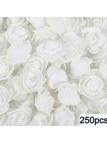 250pcs Artificial Foam Rose Flower Heads, Maintenance-Free, Suitable For Wedding Decoration, Table Centerpiece, Room Decor, Home Living Room Ornament, Autumn Decoration, Cake Dessert DIY, Best Choice For Birthday And Holiday Gifts - Multicolor - View 13