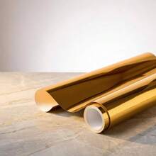24 inchx 10 ft Roll of Gold Mirror Repositionable Adhesive - Backed Vinyl Cutters, Punches and Vinyl Sign Cutters - 10 pies + Oro (espejo cromado) - Ver 3