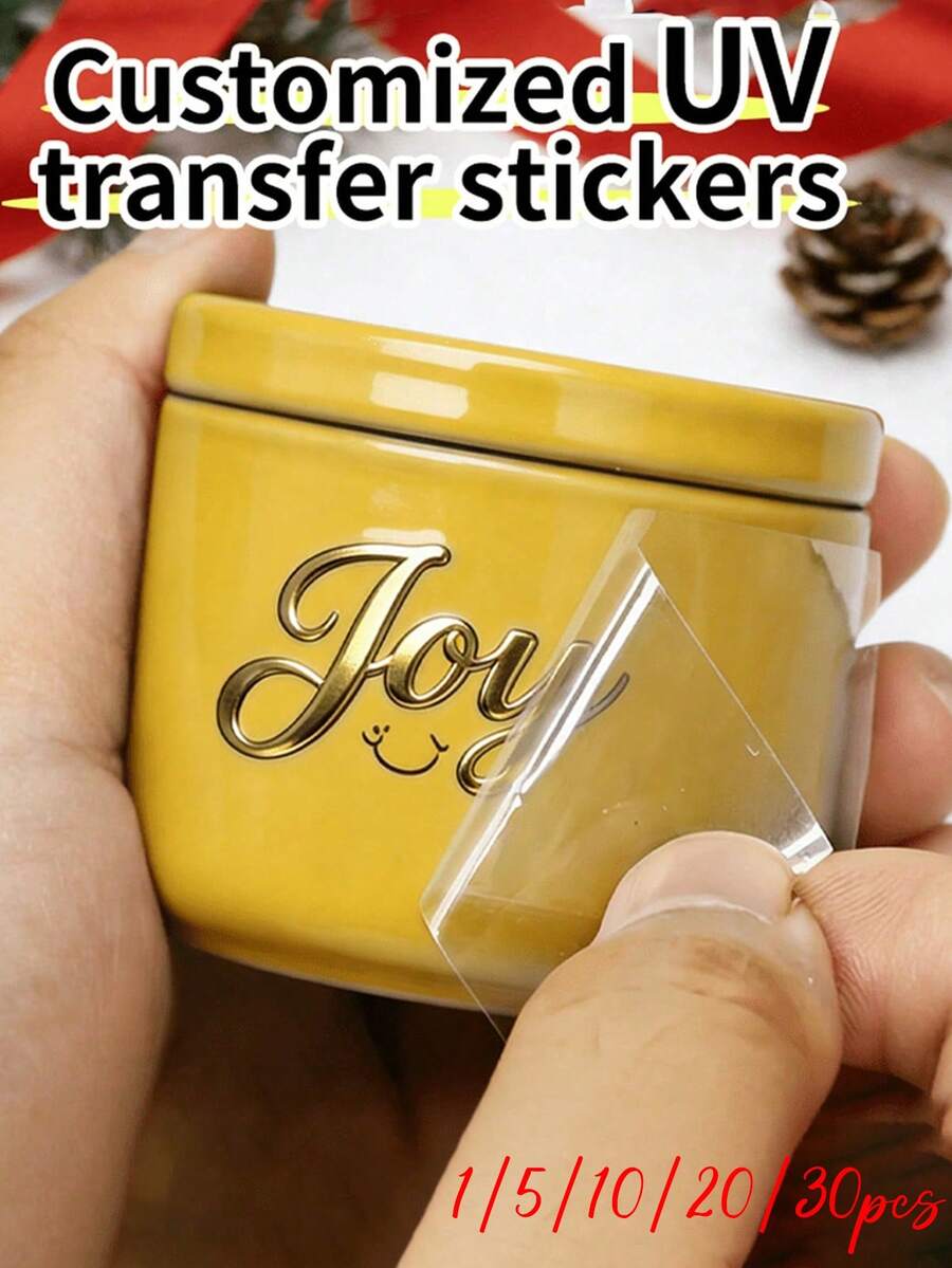 Pegatinas de transferencia UV personalizables en varios tamaños, se pueden personalizar con logotipo, texto y patrones para placas de metal, tazas de cristal, auriculares inalámbricos, fundas de teléfono, computadoras, cajas de almacenamiento, etc., patrones encantadores - Multicolor - Ver 1