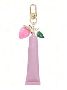 Colgante de bolsa de embalaje de lápiz labial portátil, botella de lápiz labial, colgante de bolsa de fresa y hoja verde, colgante de embalaje de tubo suave, accesorio de llavero de brillo labial y lápiz labial, accesorio de viaje, caja de almacenamiento de viaje, accesorio multifuncional, elegante y minimalista, esencial diario (tubo de brillo labial vacío, rellenable) - Multicolor - Ver 11