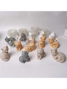 Cute Cat DIY Handmade Aromatherapy Plaster Multi-Function Silicone Mold - Cat - View 1