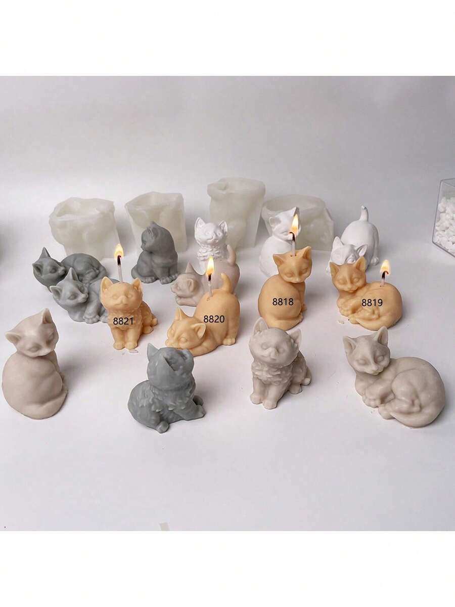 Cute Cat DIY Handmade Aromatherapy Plaster Multi-Function Silicone Mold - Cat - View 1