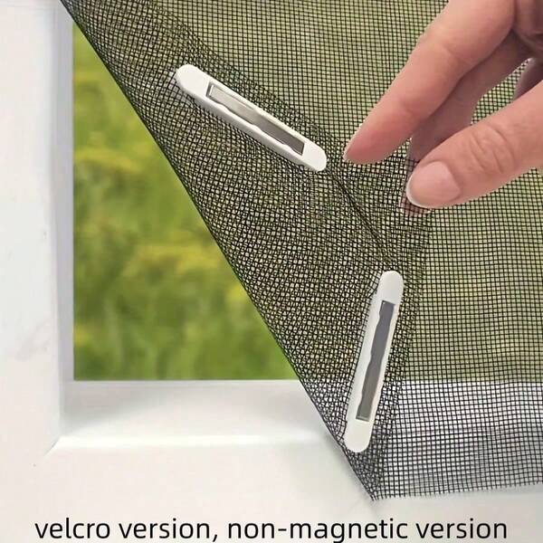 1 Set Magnetic Mosquito Net Curtain, Adjustable Size, High Breathability, No Drilling Required, Self-Adhesive Easy Installation, Polyester Mesh Fabric, Insect-Proof Home Window Protection, Magnetic Closure Design, Suitable For Apartment Window And Door Protection