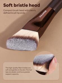 MAANGE 1/8pcs Face Makeup Brushes, Angled Square Foundation Brush, Bronze Brush, Powder Brush, Eyeshadow Brush, Eyebrow Brush, Concealer Brush, Synthetic Bristles/Super Soft Contouring Brush, Concealer Brush, Makeup Tools, Suitable For Daily Face Makeup Use, Travel Essential Makeup Brushes, Foundation Brush For Liquid Makeup/Kabuki Foundation Brush, Vanity/Gift - Brown - View 9
