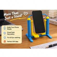 1pc Home Storage Assembleable Phone Stand, Creative Lazy Binge-Watching Cute Desktop Ornament Stand, Fitness Equipment Phone Stand - Blue - View 5