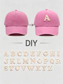 1pc Vintage Baseball Cap, Detachable A-Z Letter Patch Self-Adhesive, Personalized Initial DIY Adjustable Soft Top Trucker Hat, Casual Outdoor Gift - Style 1 - View 1