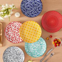 vancasso Multicolor Porcelain Plate, 6-Piece Ceramic Dinnerware, Poreclain Dinner Plate, Round, Sevice For 6, 26cm - Multicolor - View 3